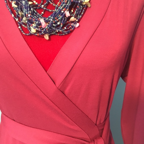 Plum colored Wendy Williams wrap dress - Picture 2 of 6